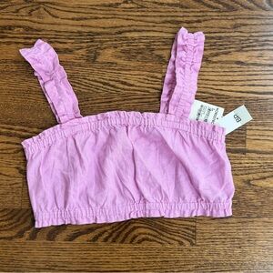 NWT pink linen short top halter top size small linen blend